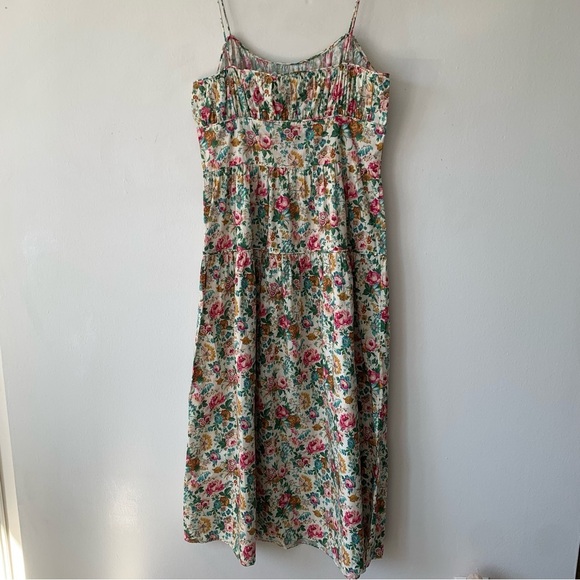 NWT Doen Benoit Cotton Ruched A Line Tiered Midi Maxi Dress Liberty Rose Romance - Picture 13 of 16